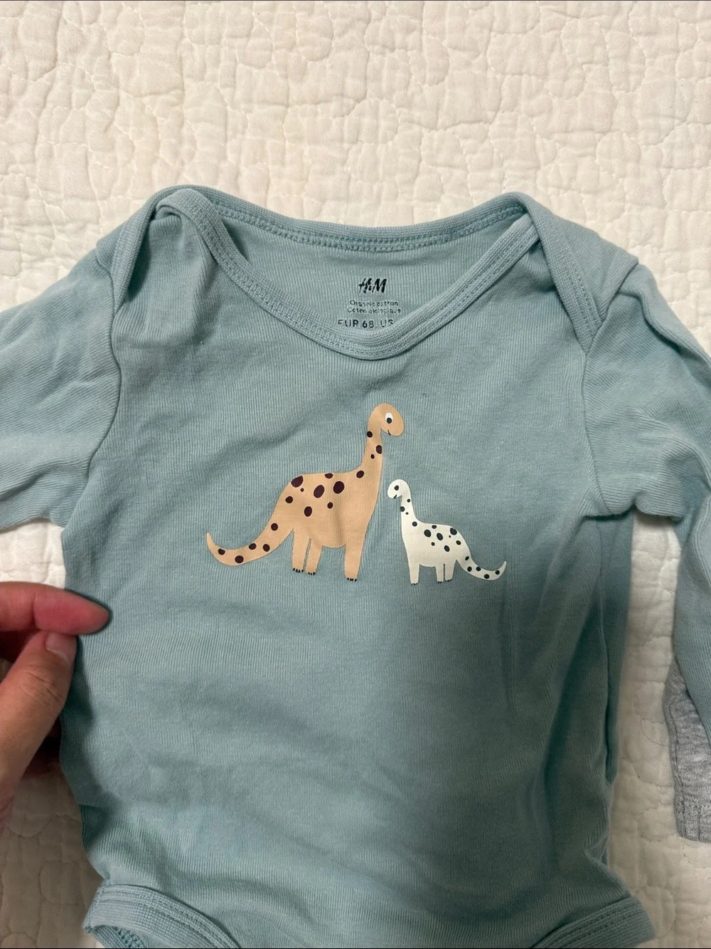 H&M Long-Sleeve Baby Bodysuit Set - Blue-Green & Gray